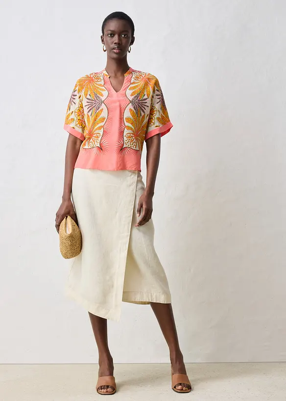 Blusetunika med silke, bonprix