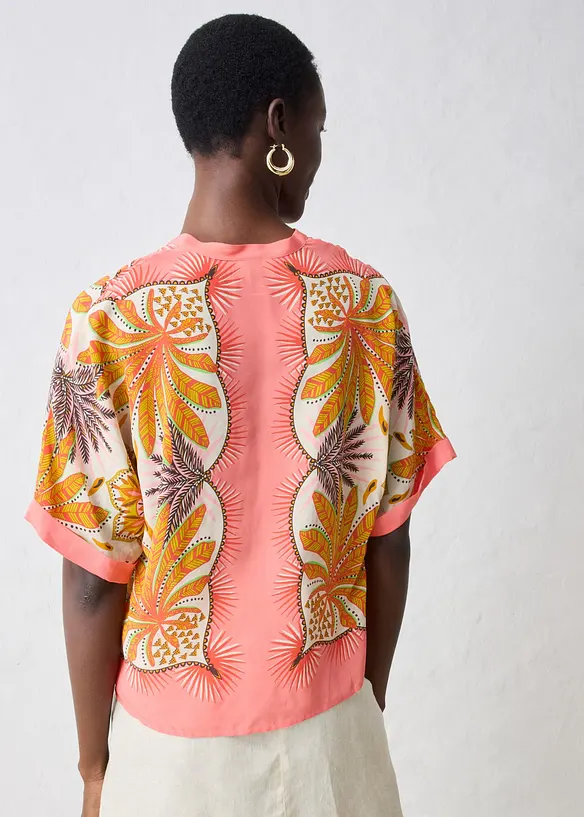 Blusetunika med silke, bonprix