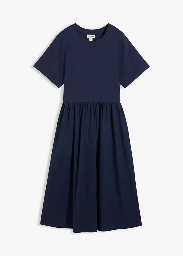 Midikjole i 100% bomull, bonprix