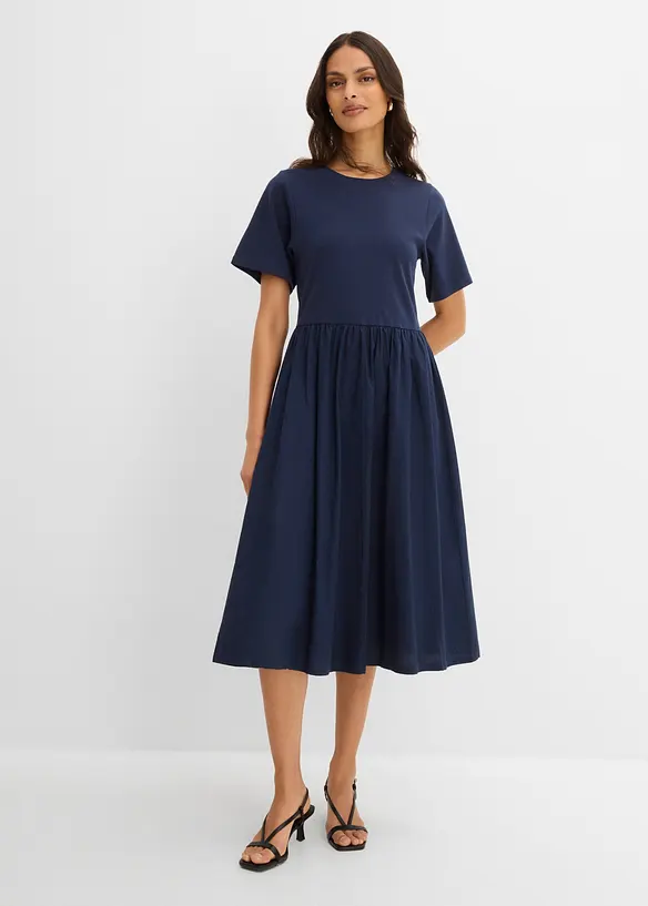 Midikjole i 100% bomull, bonprix