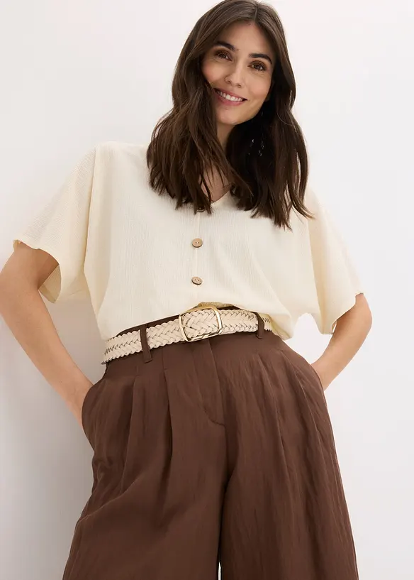 Flettet belte med kantete spenne, bonprix