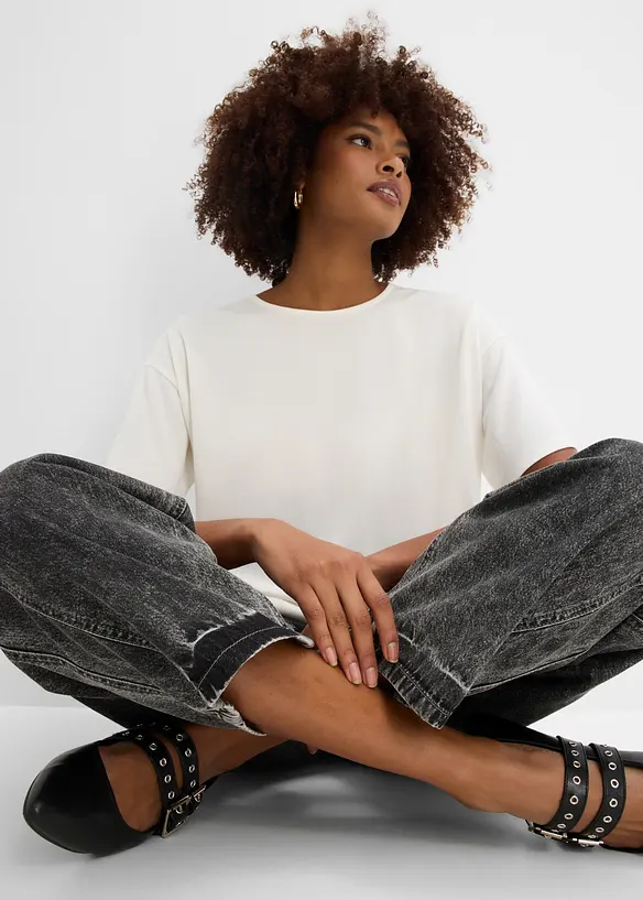 Balloon-jeans Mid Waist, super soft cropped, bonprix