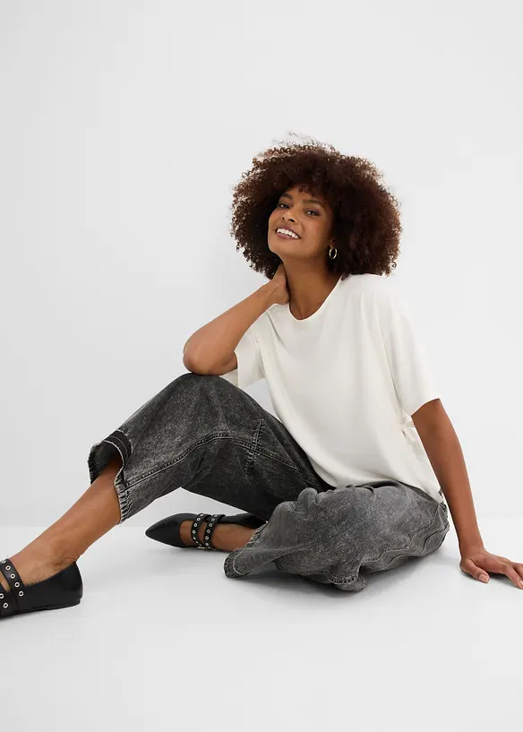 Balloon-jeans Mid Waist, super soft cropped, bonprix