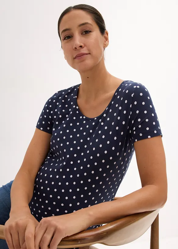 Mammatopp av &oslash;kologisk bomull (2-pack) med polkadotter, bonprix