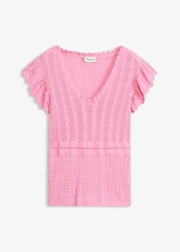 Strikket topp i myk viskosemiks, bonprix