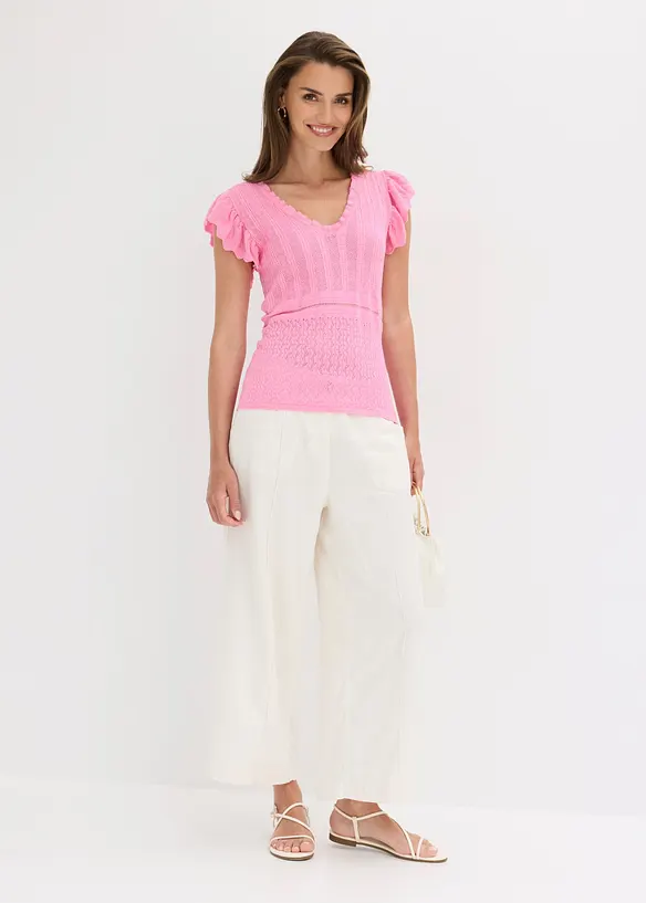 Strikket topp i myk viskosemiks, bonprix