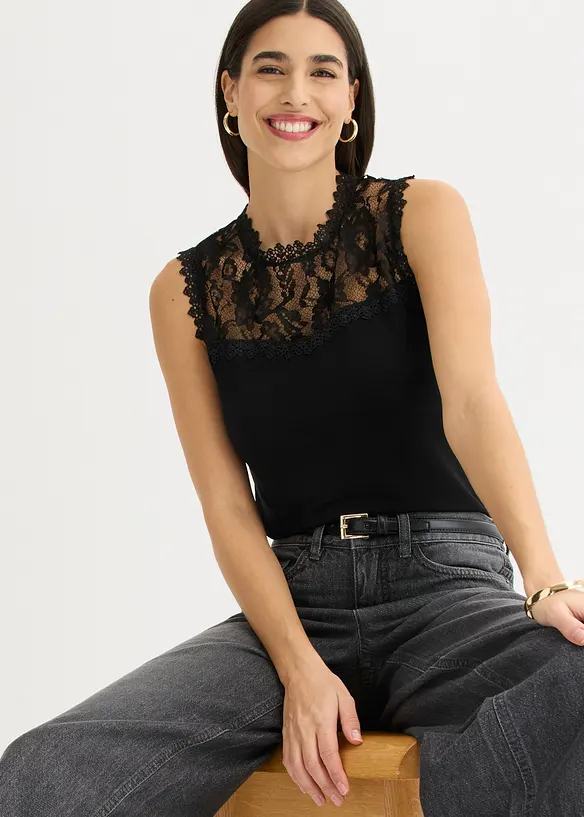 Singlet i myk viskosemiks, bonprix