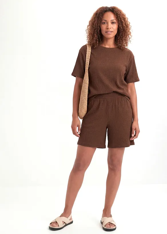 Pull on-shorts i strukturert krepp, bonprix