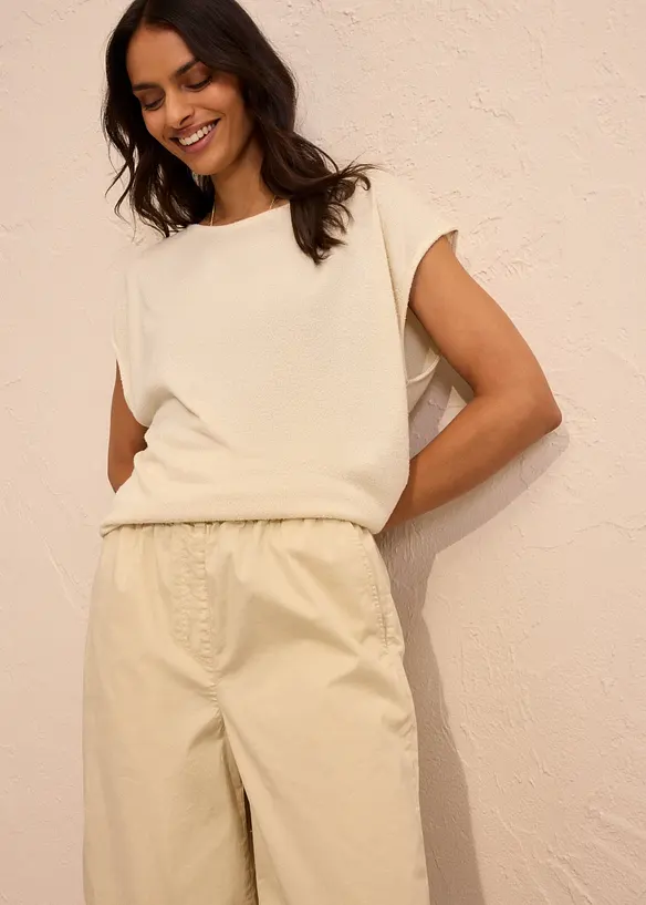 Bermudashorts i papertouch-materiale med bomull, bonprix