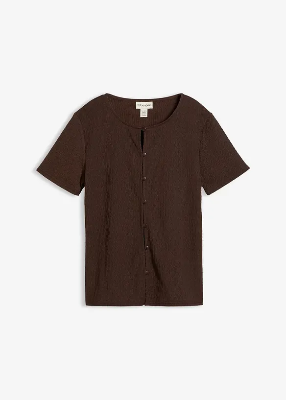 Topp i strukturmateriale med knappestolpe, bonprix