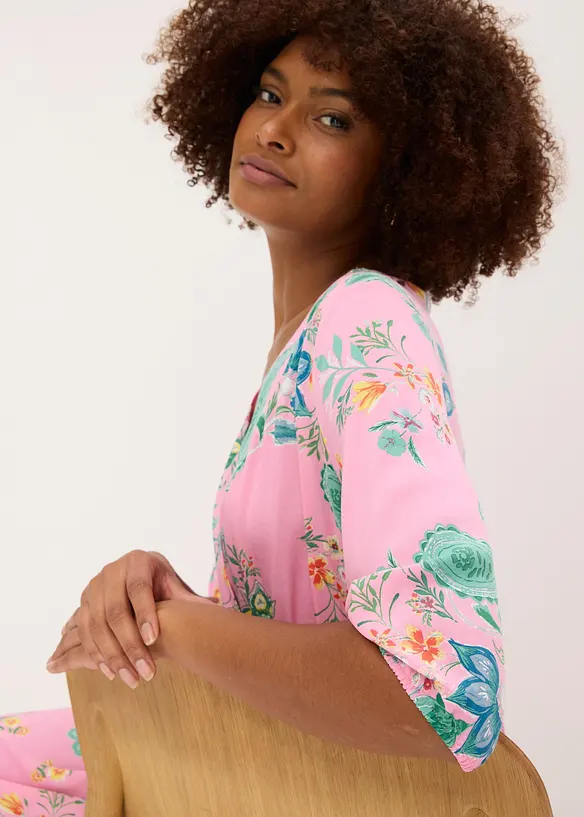 Midikjole i lett viskose, bonprix