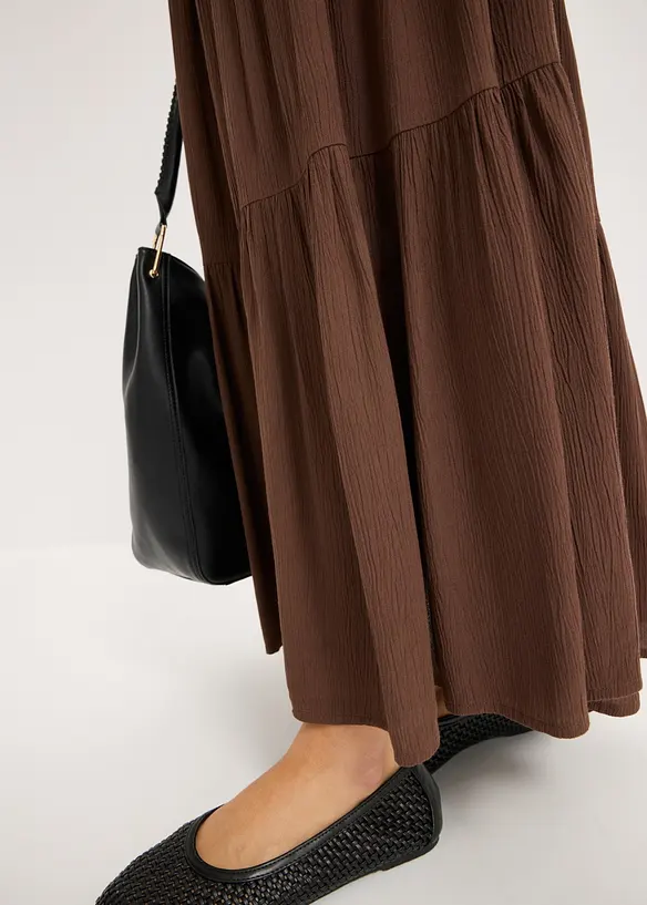 Maxi-volangskj&oslash;rt i strukturert viskosemateriale, bonprix