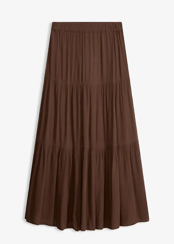 Maxi-volangskj&oslash;rt i strukturert viskosemateriale, bonprix