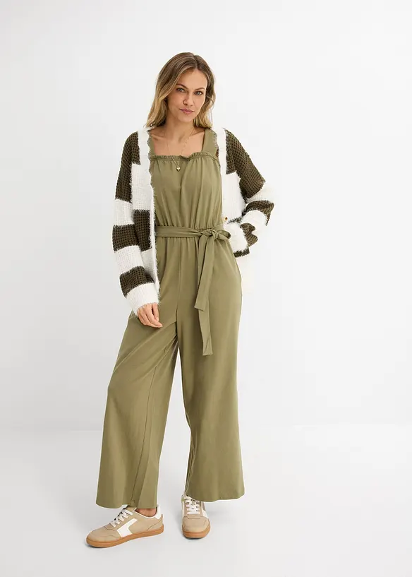 Jumpsuit i jersey i bomullsmiks, bonprix