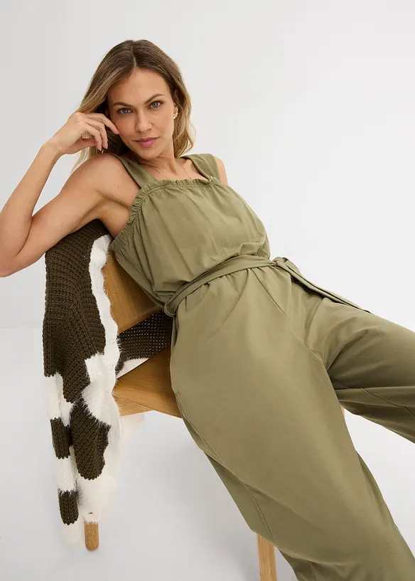 Jumpsuit i jersey i bomullsmiks, bonprix