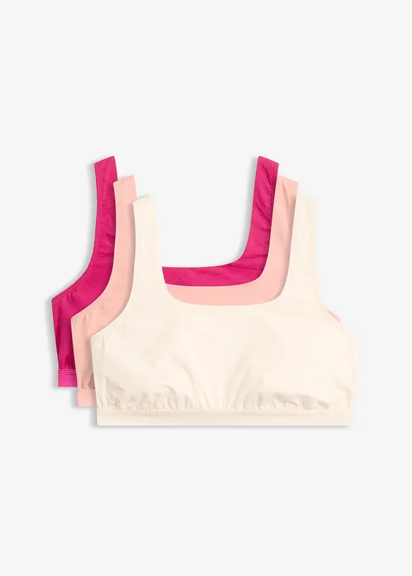 BH-topp med &oslash;kologisk bomull (3-pack), bonprix