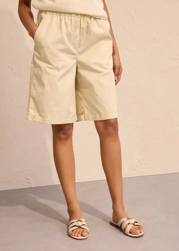 Bermudashorts i papertouch-materiale med bomull, bonprix