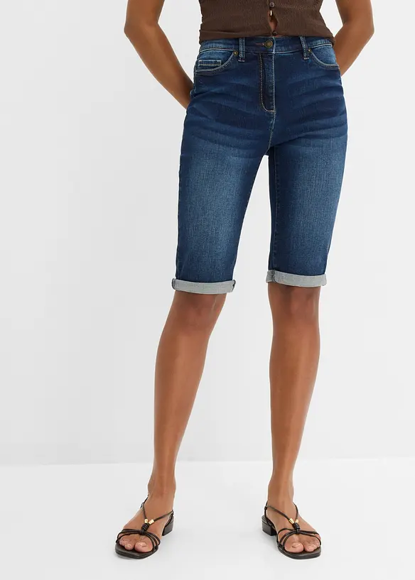 Jeans bermudashorts Mid Waist, komfortlinning, bonprix