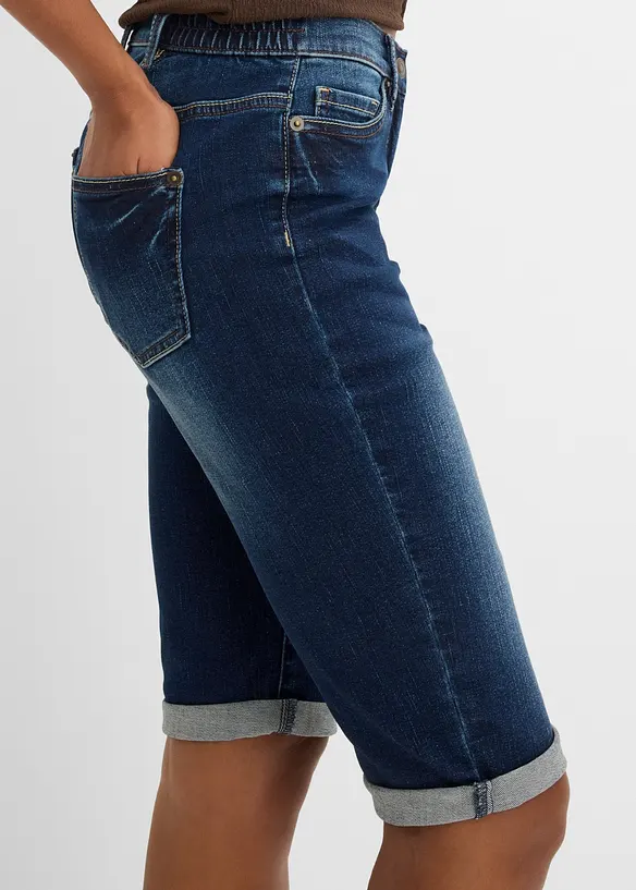 Jeans bermudashorts Mid Waist, komfortlinning, bonprix