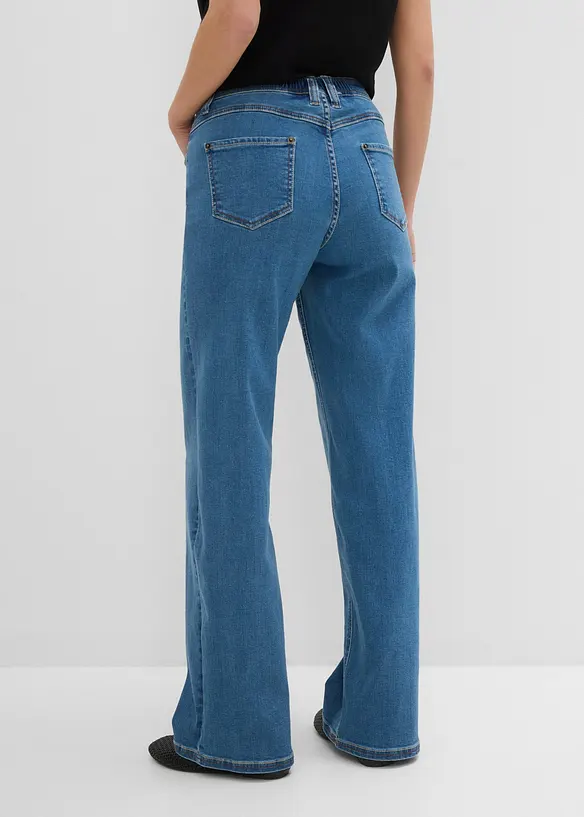 Wide Leg-jeans Mid Waist, komfortlinning, bonprix