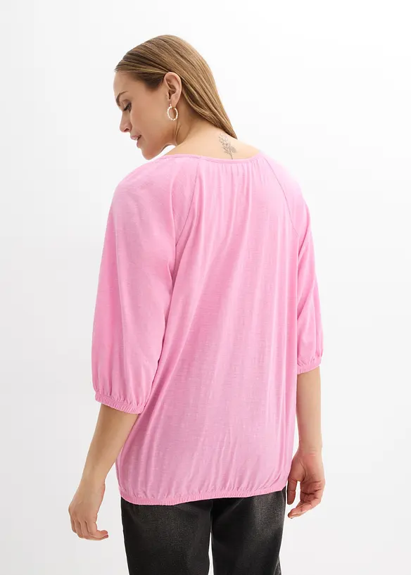 Trikotbluse i 100% &oslash;kologisk bomull, bonprix