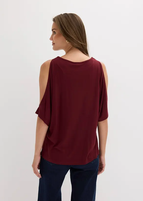 Cold shoulder-topp i viskose, bonprix