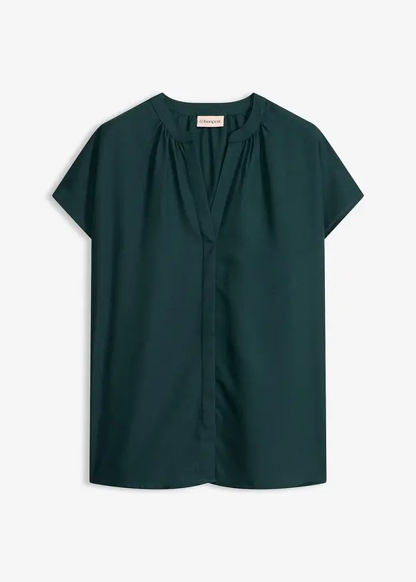 Kortermet bluse med skjult knappestolpe, bonprix