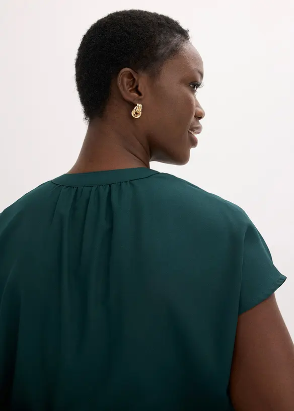 Kortermet bluse med skjult knappestolpe, bonprix