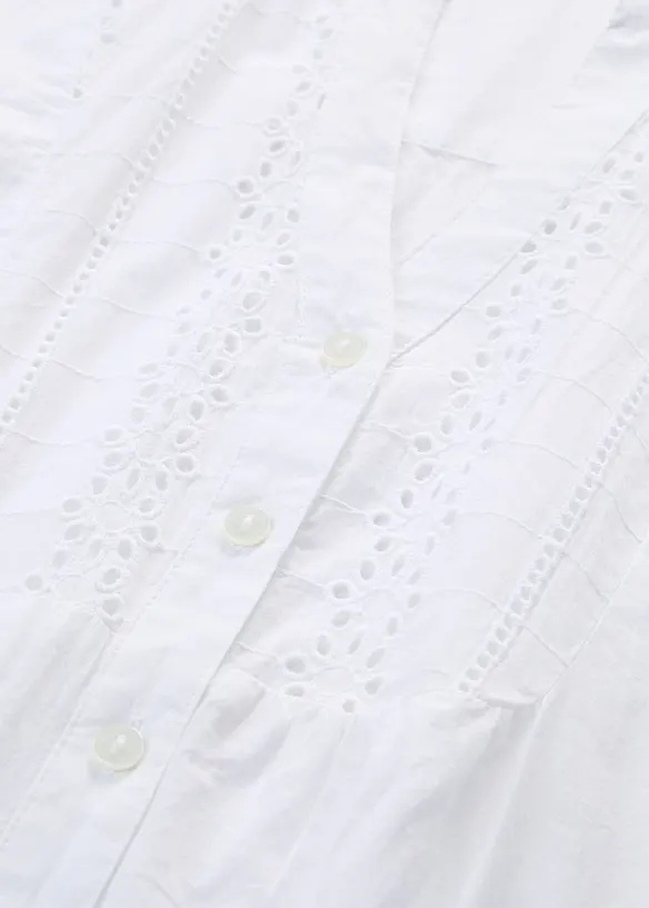 Bluse med hullbroderi, bonprix