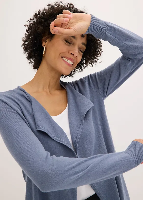 Lang cardigan med bomull, bonprix