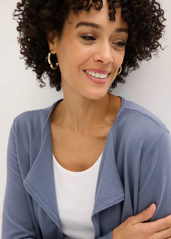 Lang cardigan med bomull, bonprix