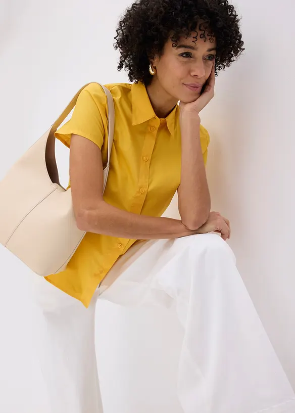 Kortermet bluse i poplin, bonprix