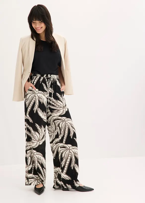 Vid bukse i lett viskose, bonprix