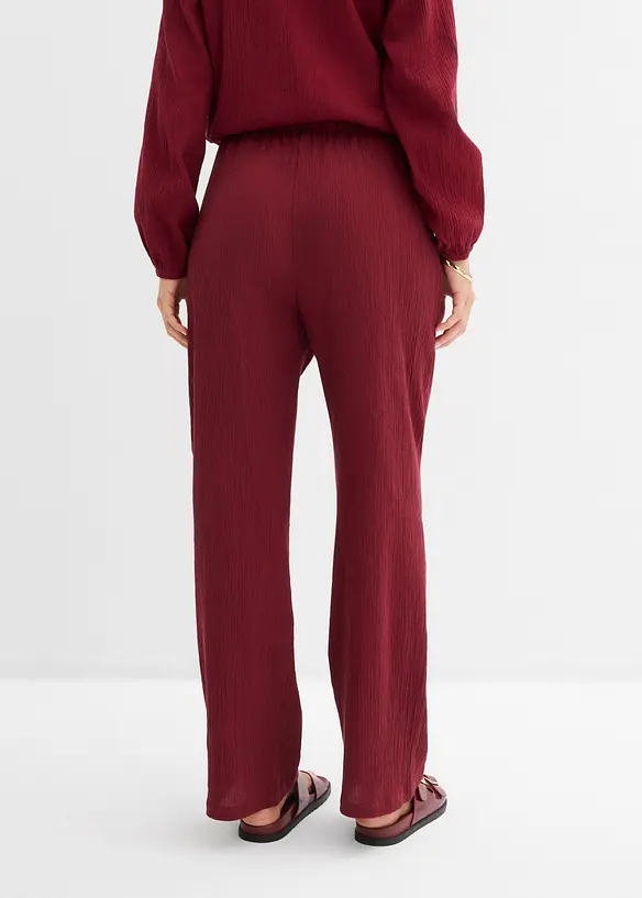 Slip on-bukse i strukturert krinklet materiale, bonprix