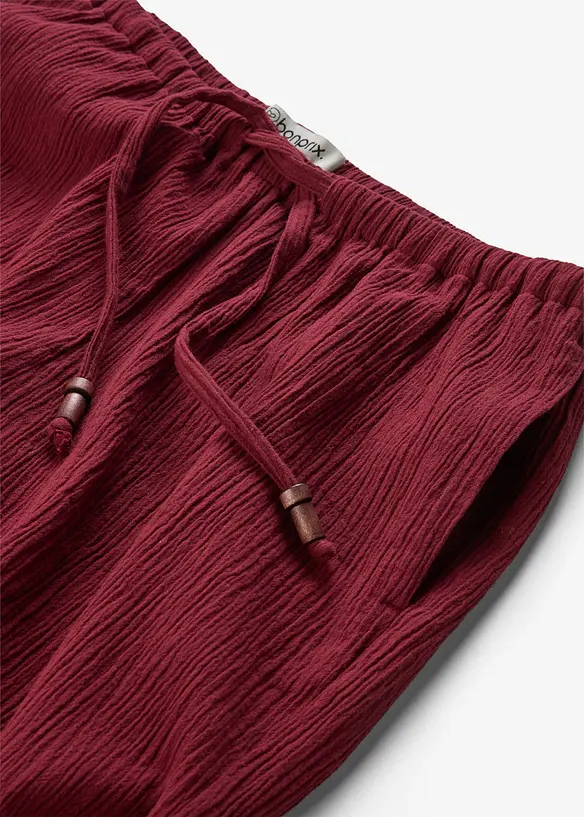 Slip on-bukse i strukturert krinklet materiale, bonprix