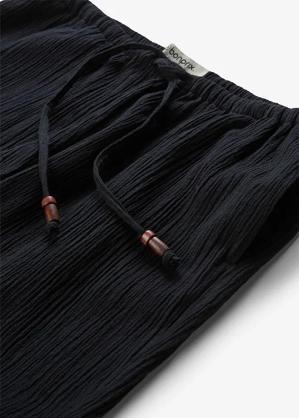 Slip on-bukse i strukturert krinklet materiale, bonprix