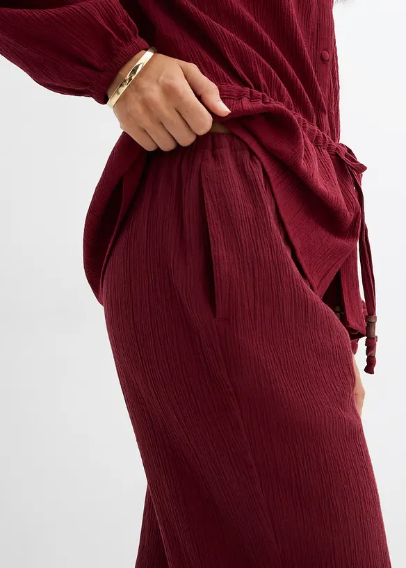 Slip on-bukse i strukturert krinklet materiale, bonprix