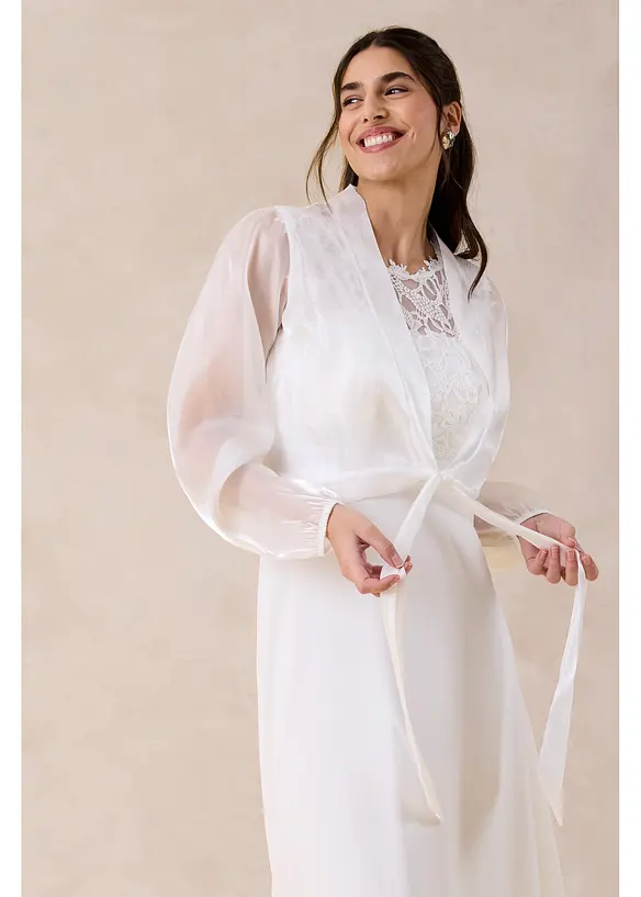 Bolero i lett tyll med knyting, bonprix