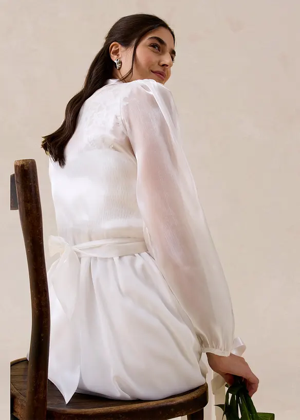 Bolero i lett tyll med knyting, bonprix