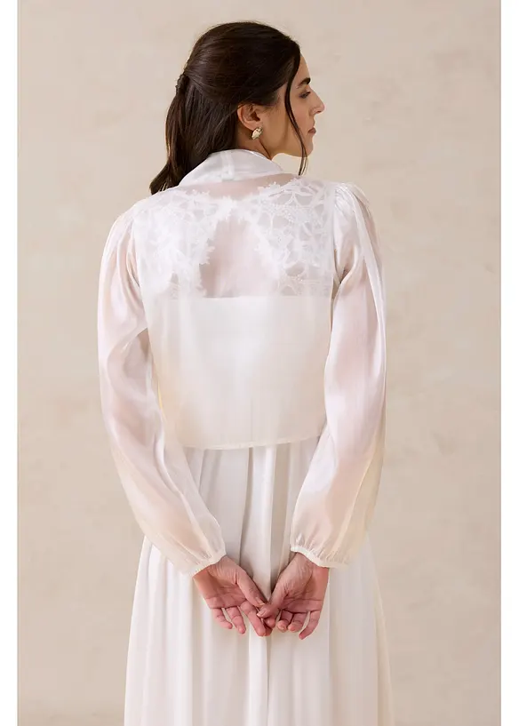 Bolero i lett tyll med knyting, bonprix