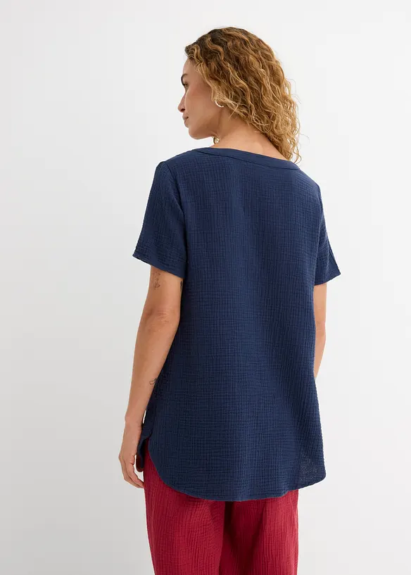 Lang tunika av ren bomullsmusselin, bonprix