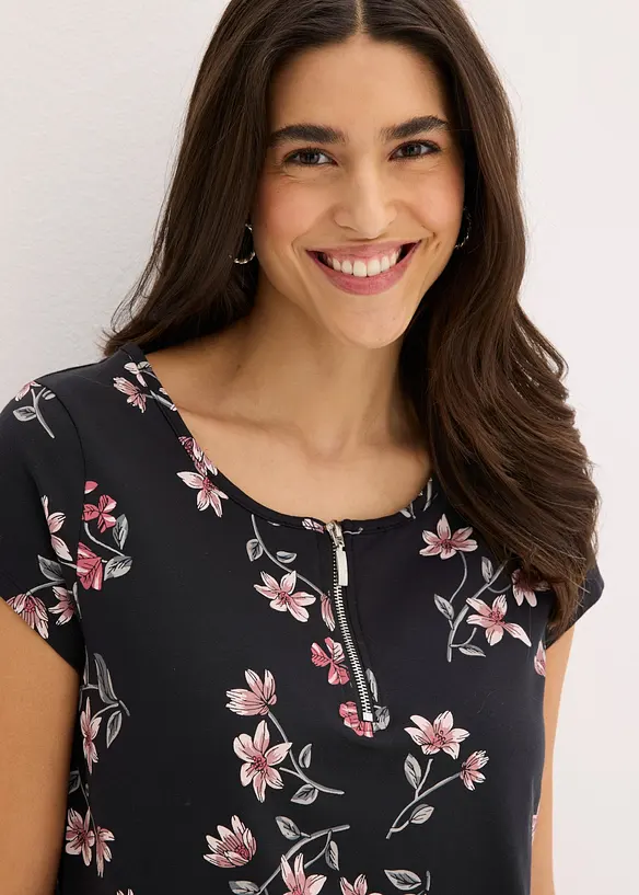 Oversized topp i bomullsmiks, bonprix