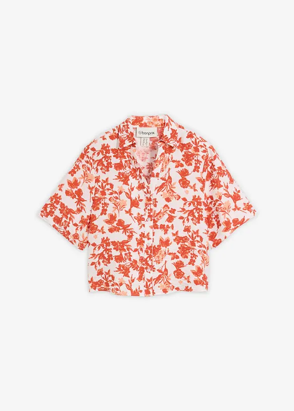 Kortermet bluse i myk viskosemiks, bonprix