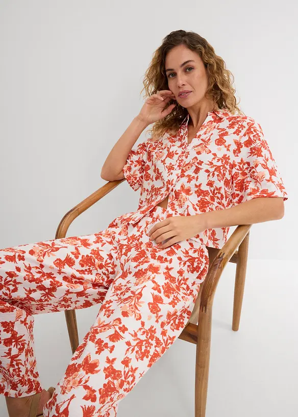 Kortermet bluse i myk viskosemiks, bonprix