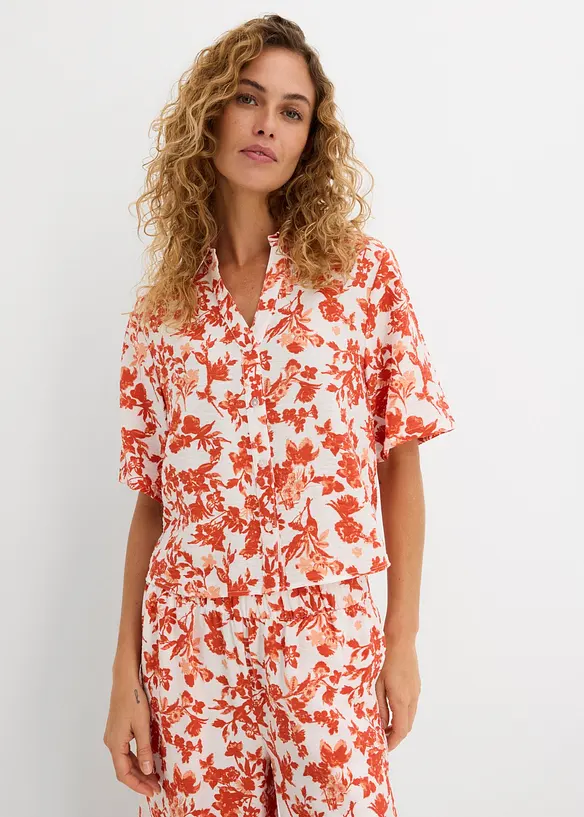 Kortermet bluse i myk viskosemiks, bonprix