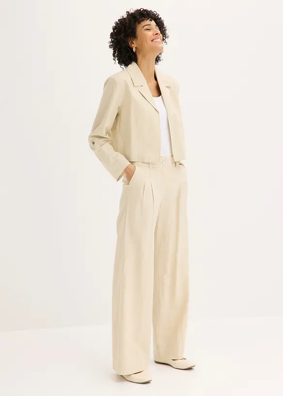 Blusejakke i linmiks, bonprix