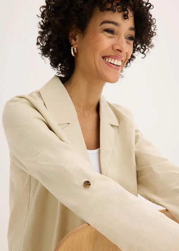 Blusejakke i linmiks, bonprix