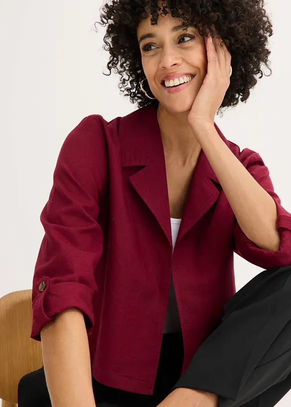 Blusejakke i linmiks, bonprix