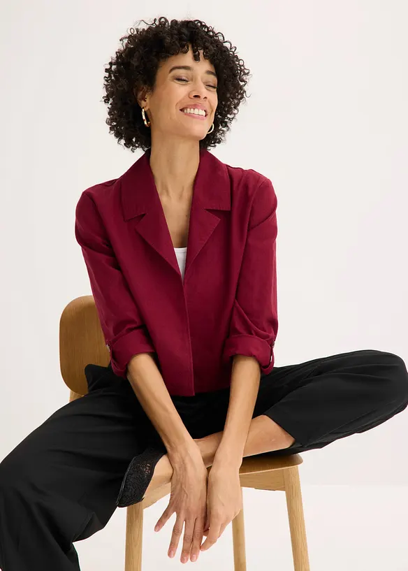 Blusejakke i linmiks, bonprix