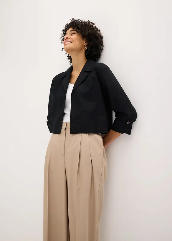 Blusejakke i linmiks, bonprix